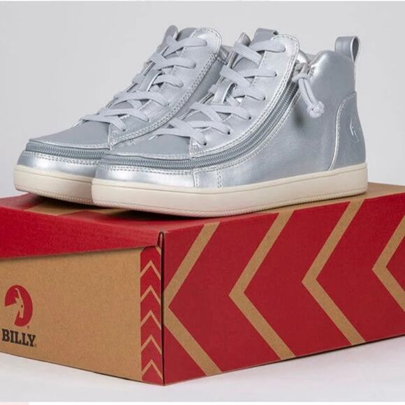 BILLY adaptive silvers sneaker lace mid top size 7 NWT - Picture 1 of 16